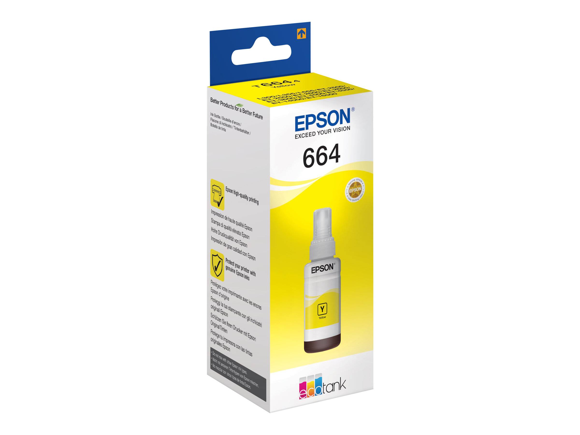 Epson C13T66444010 664 EcoTank Nachfülltinte Original Epson Gelb 70 ml