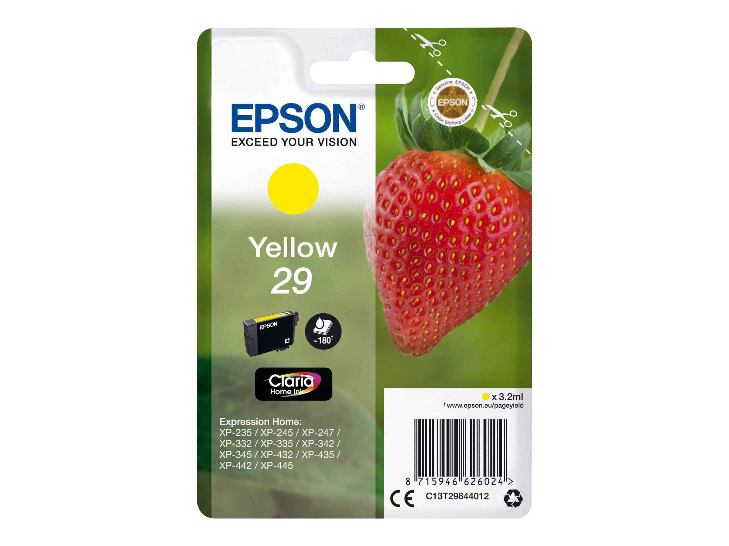 Epson Druckerpatrone T2984, 29 Original Gelb C13T29844012