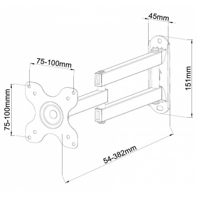 TECHly - Klammer - für LCD TV - Schwarz - Bildschirmgröße: 33-76.2 cm (13"-30")
