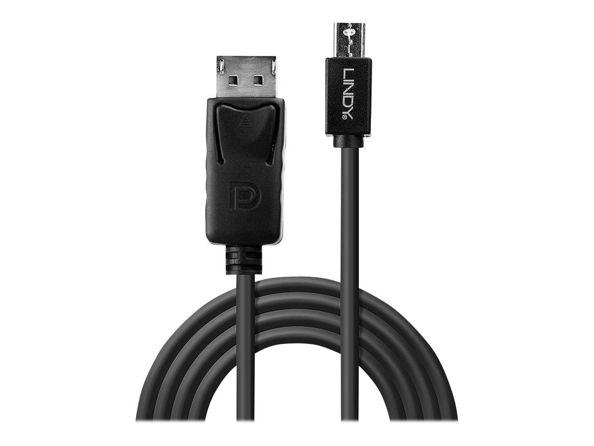 LINDY Mini-DisplayPort / DisplayPort Adapterkabel Mini DisplayPort Stecker, DisplayPort Stecker 3.00 m Schwarz 41647 UL-zertifiziert, doppelt