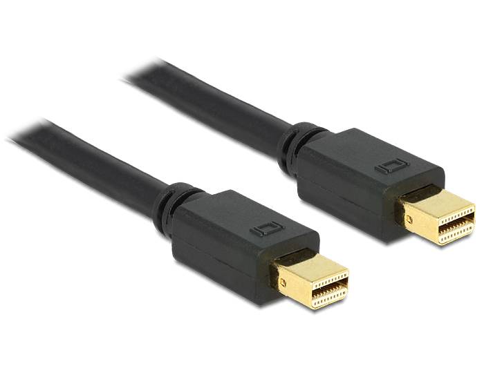 Delock Mini-DisplayPort Anschlusskabel Mini DisplayPort Stecker, Mini DisplayPort Stecker 2.00 m Schwarz 83475 vergoldete Steckkontakte
