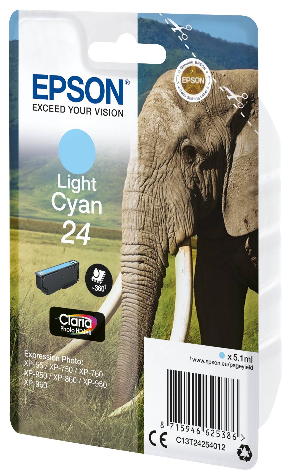 Epson Druckerpatrone T2425, 24 Original Hell Cyan C13T24254012
