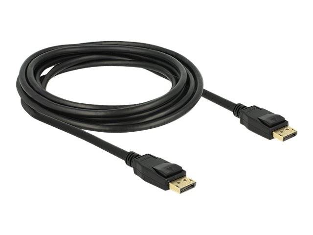 Delock DisplayPort Anschlusskabel DisplayPort Stecker, DisplayPort Stecker 3.00 m Schwarz 83807 vergoldete Steckkontakte DisplayPort-Kabel