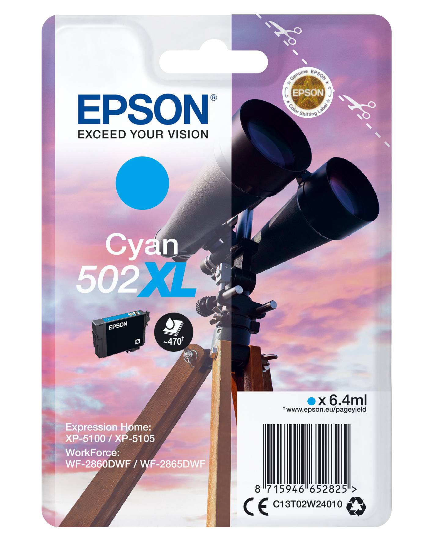 Epson Druckerpatrone T02W2, 502XL Original Cyan C13T02W24010