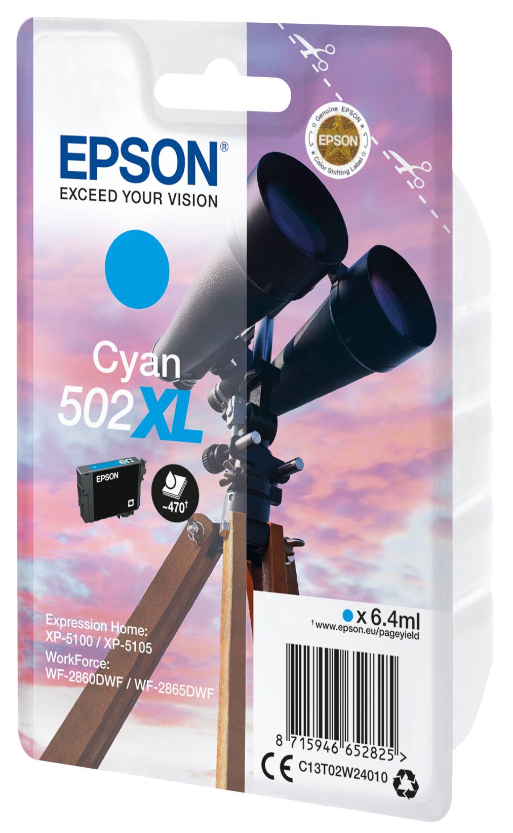 Epson Druckerpatrone T02W2, 502XL Original Cyan C13T02W24010