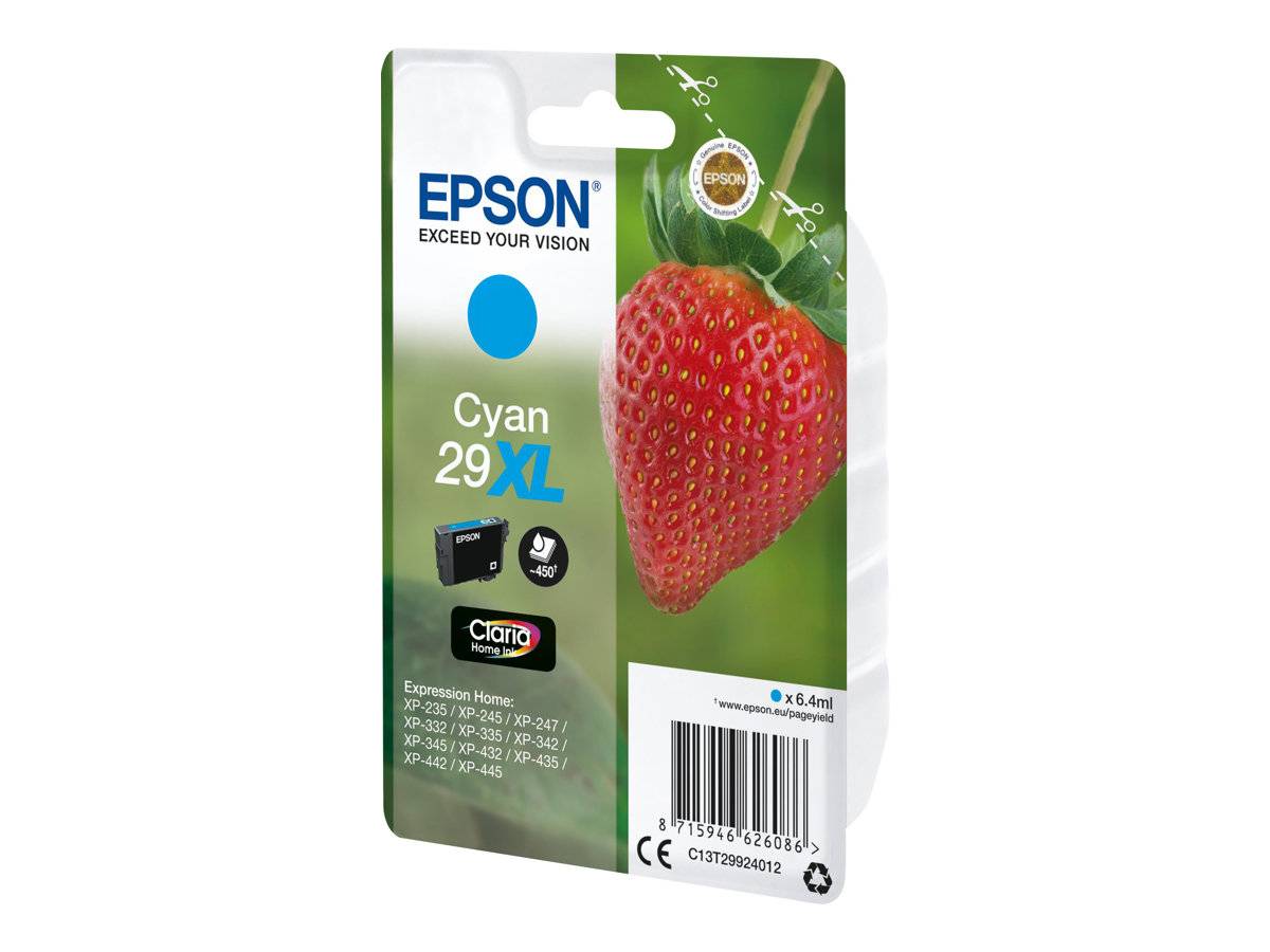 Epson Druckerpatrone T2992, 29XL Original Cyan C13T29924012