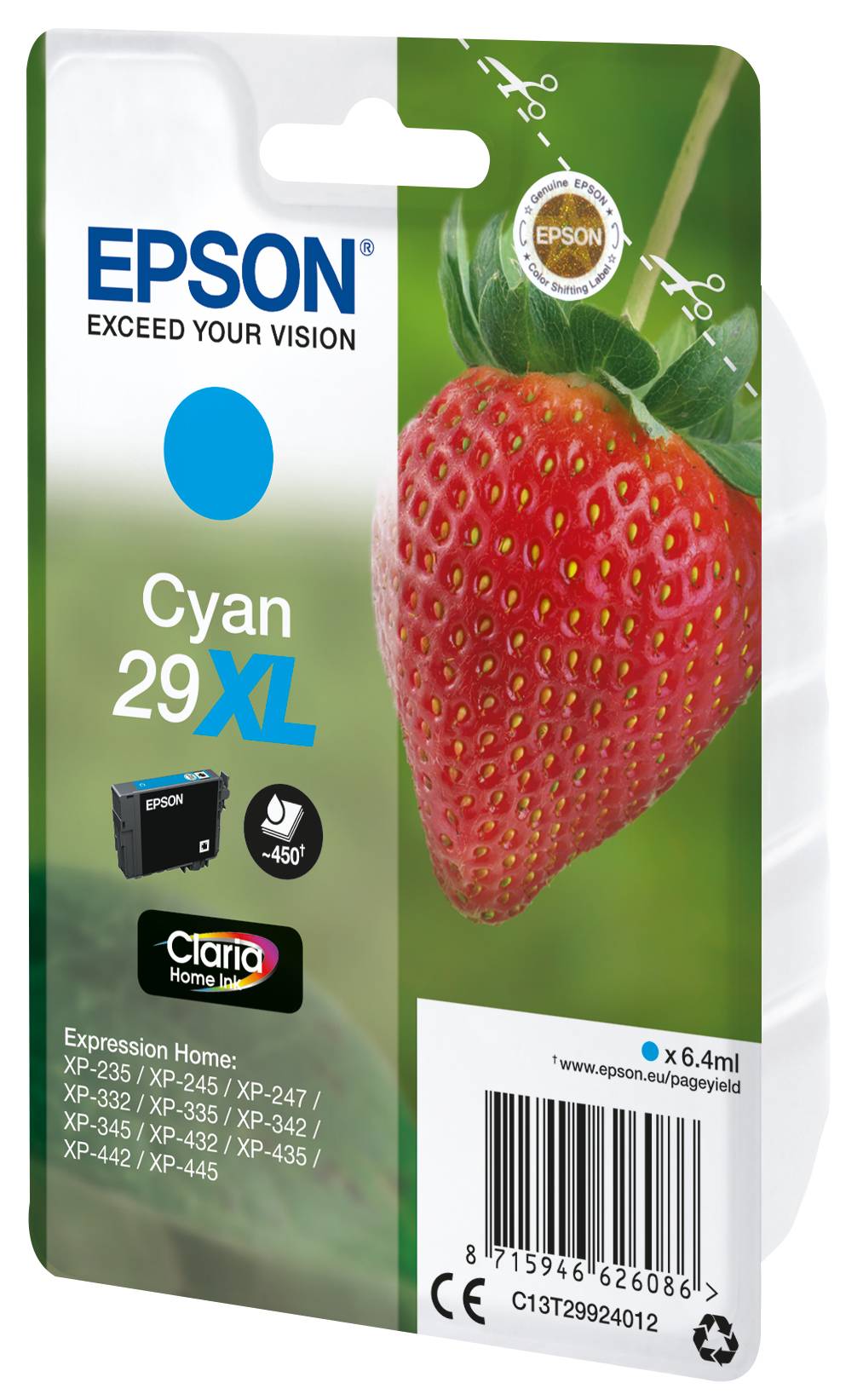 Epson Druckerpatrone T2992, 29XL Original Cyan C13T29924012