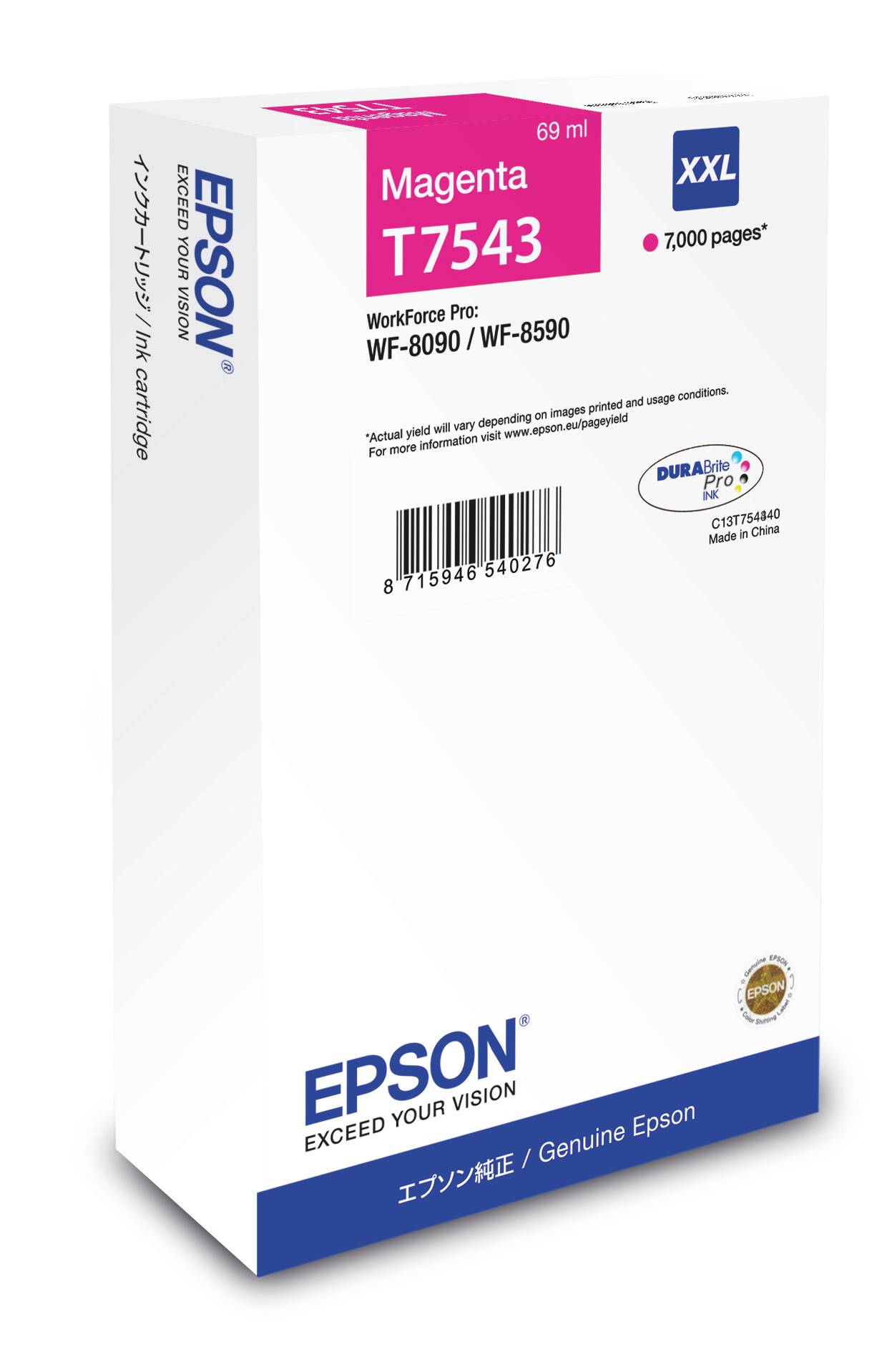 Epson Druckerpatrone T7543 XXL Original Magenta C13T754340