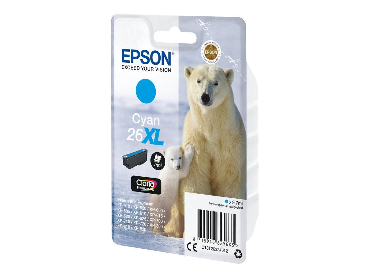 Epson Druckerpatrone T2632, 26XL Original Cyan C13T26324012