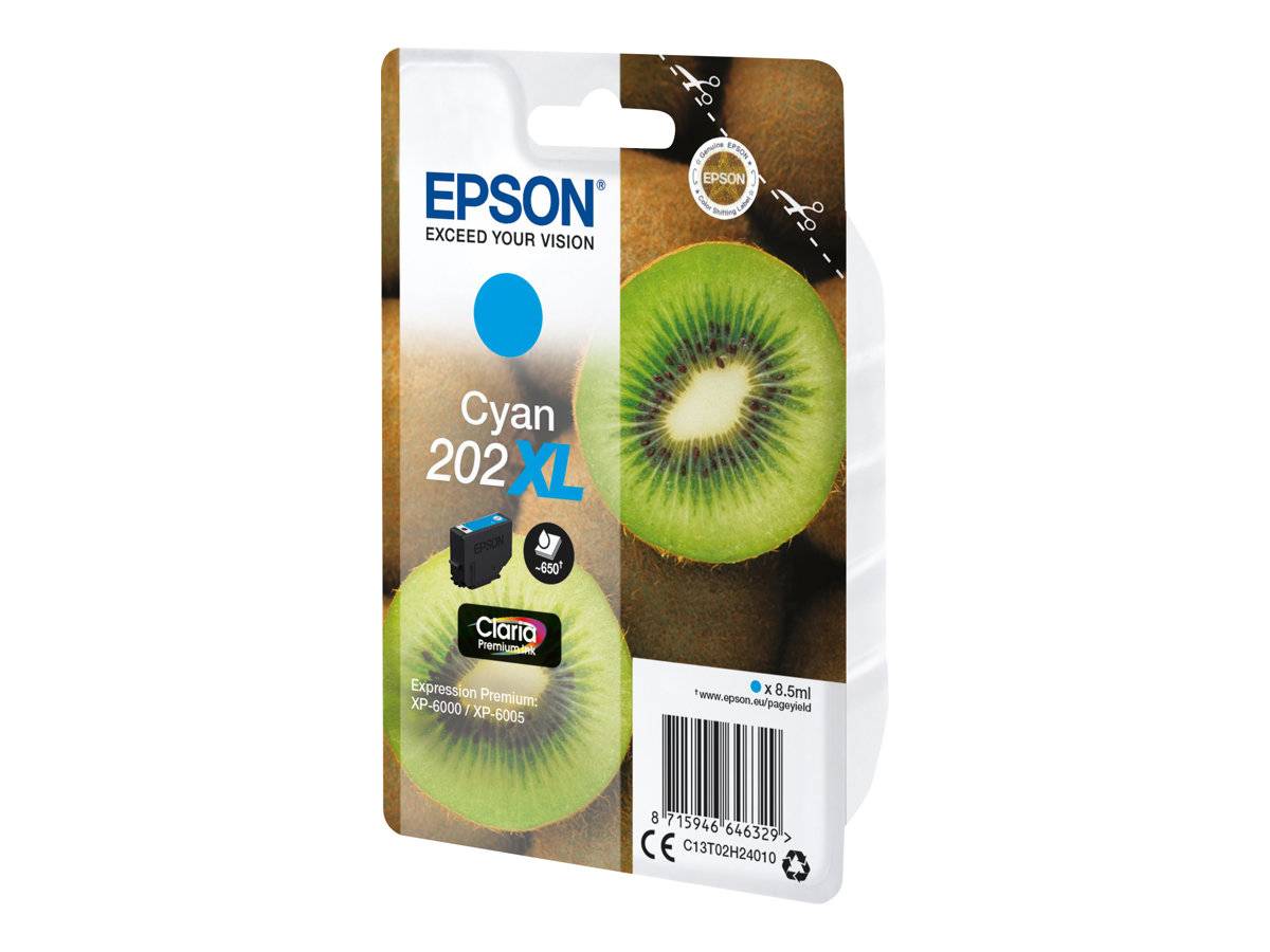 Epson Druckerpatrone T02H2, 202XL Original Cyan C13T02H24010