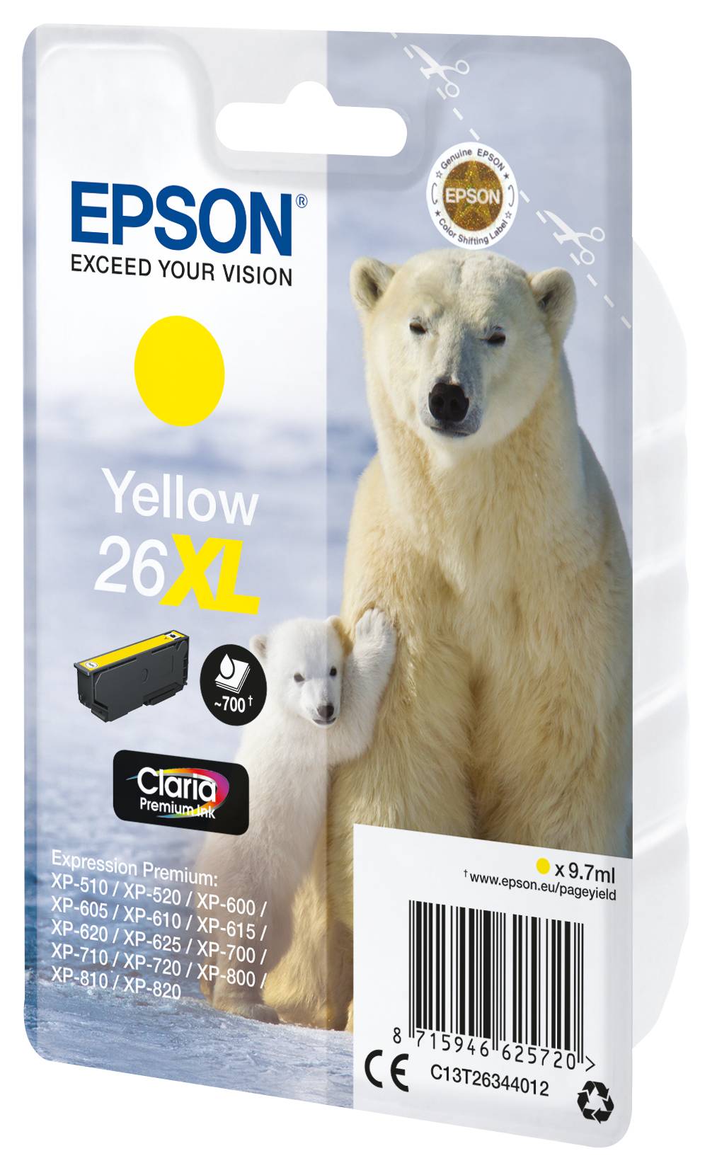 Epson Druckerpatrone T2634, 26XL Original Gelb C13T26344012