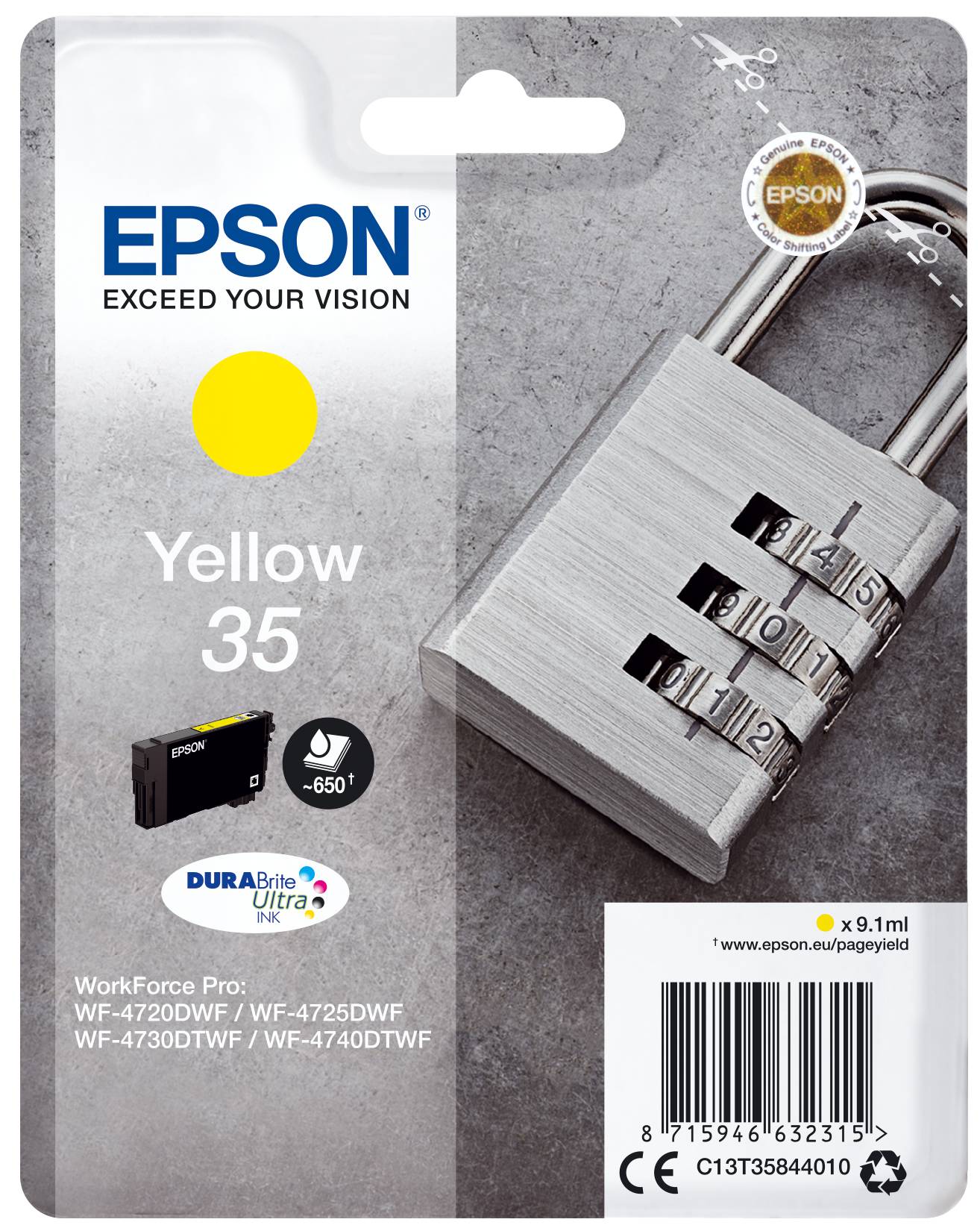 Epson Druckerpatrone T3584, 35 Original Gelb C13T35844010