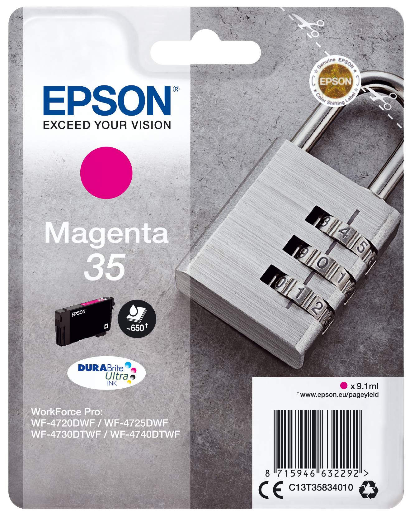 Epson Druckerpatrone 35 Original Magenta C 13 T 35834010