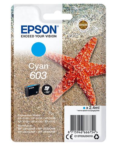 Epson Druckerpatrone T03U24, 603 Original Cyan C13T03U24010
