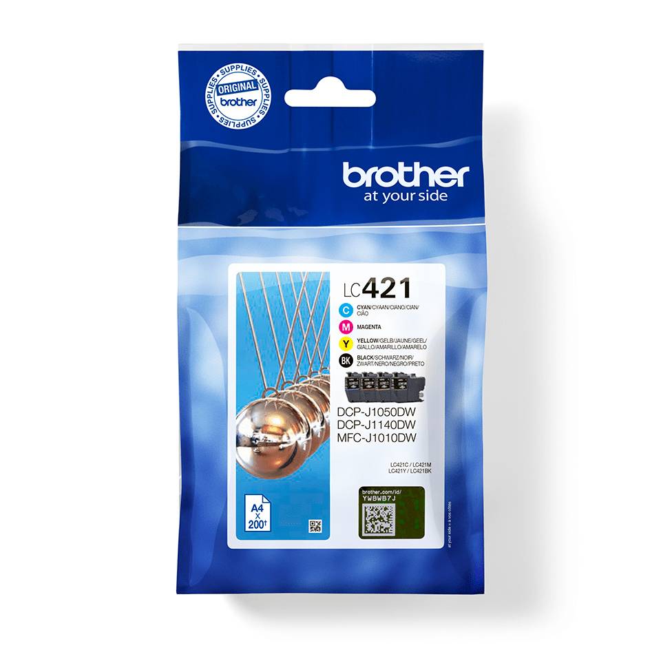 Brother Druckerpatrone LC-421VAL Original Kombi-Pack Schwarz, Cyan, Gelb, Magenta LC421VAL
