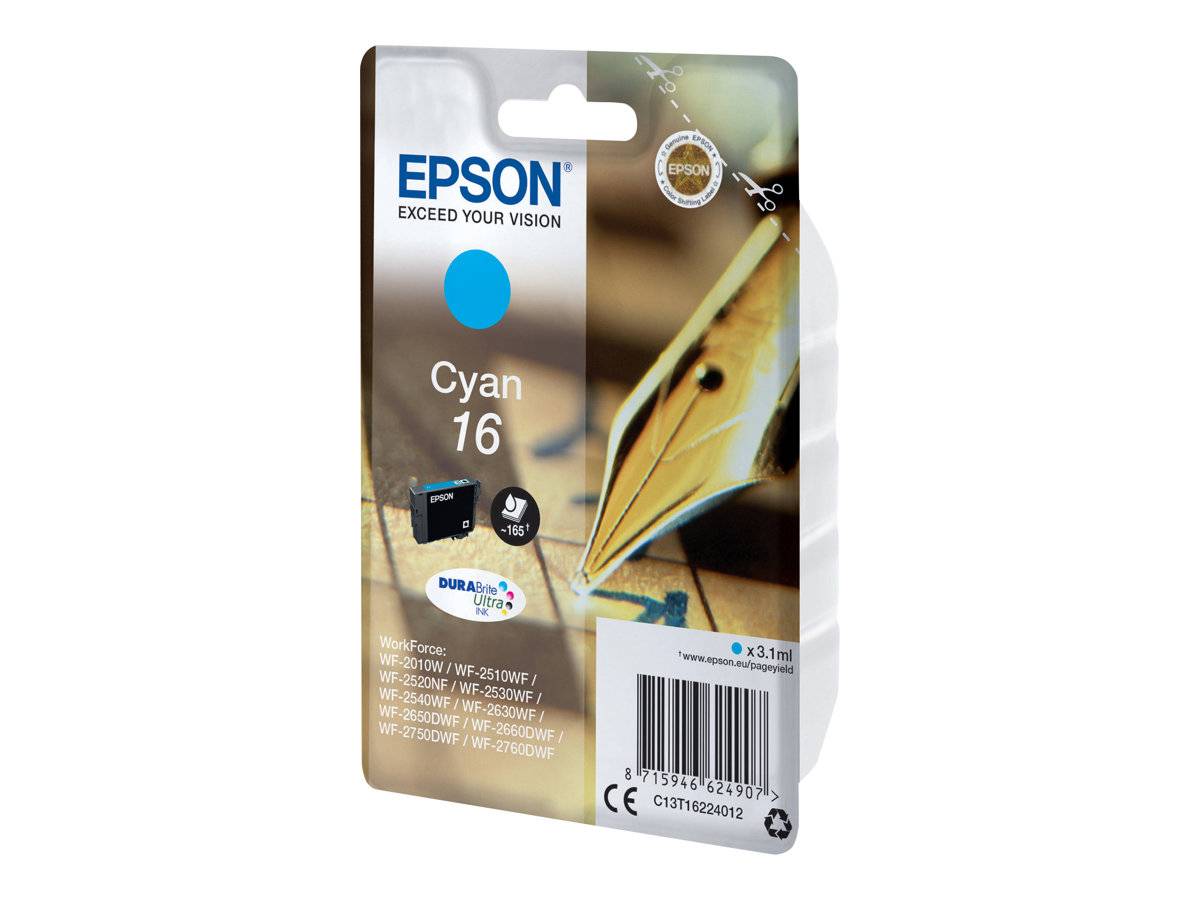 Epson 16 - 3.1 ml - Cyan - Original - Tintenpatrone - für WorkForce WF-2010 - 25