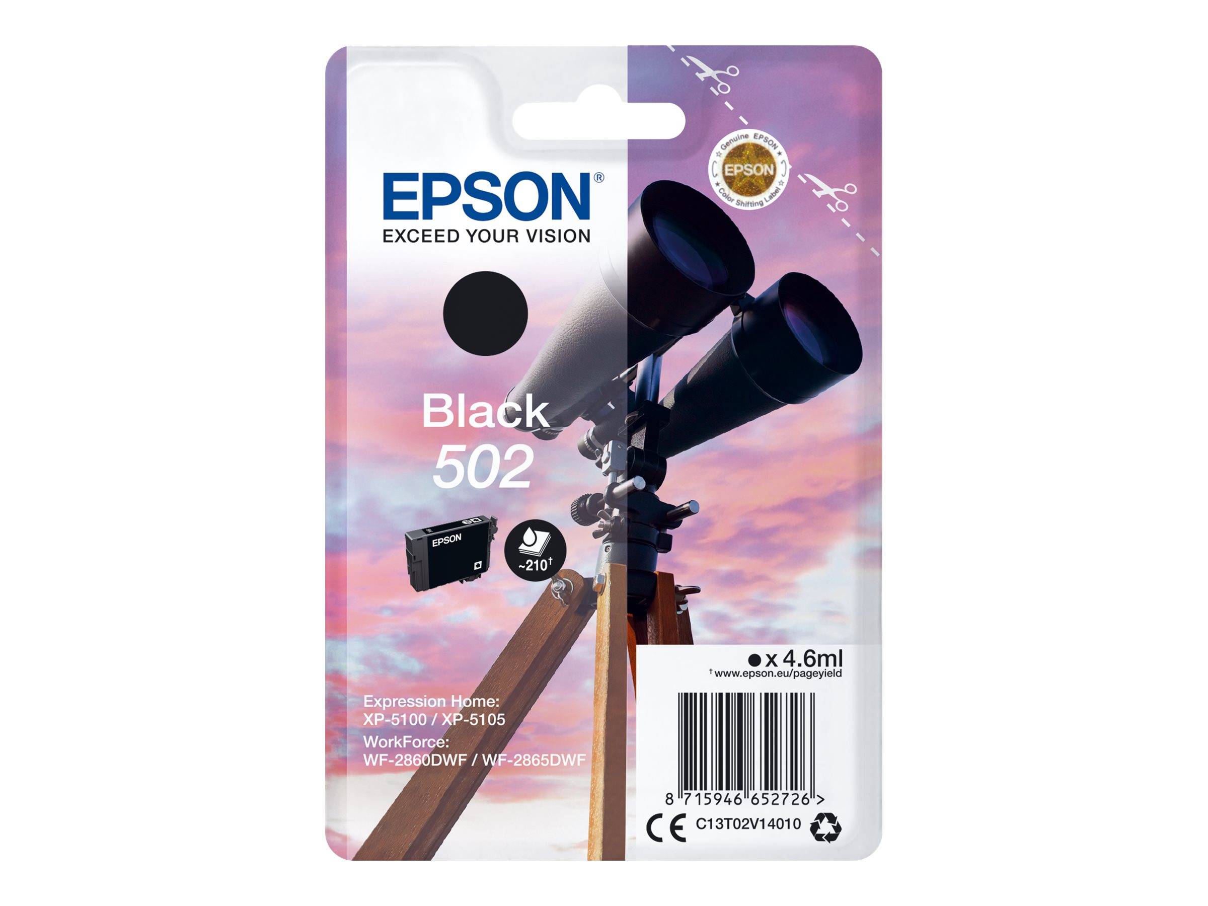 Epson Druckerpatrone T02V1, 502 Original Schwarz C13T02V14010