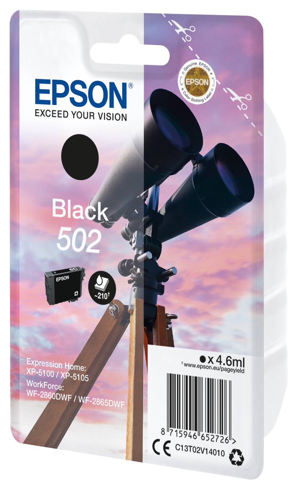 Epson Druckerpatrone T02V1, 502 Original Schwarz C13T02V14010