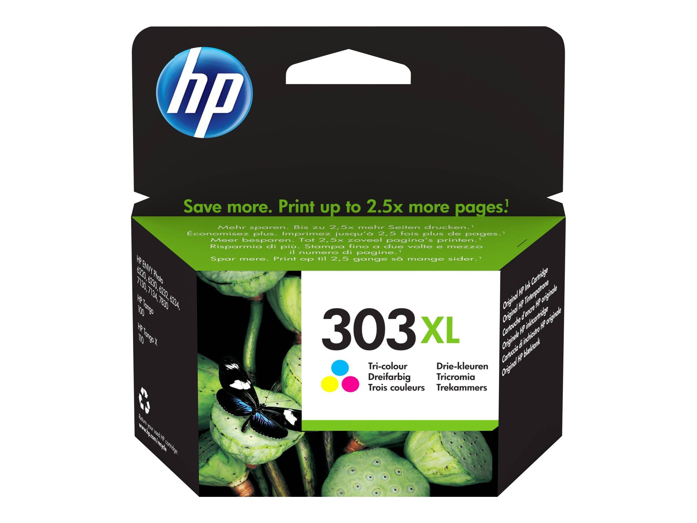 HP Druckerpatrone 303XL Original Cyan, Magenta, Gelb T6N03AE Tinte