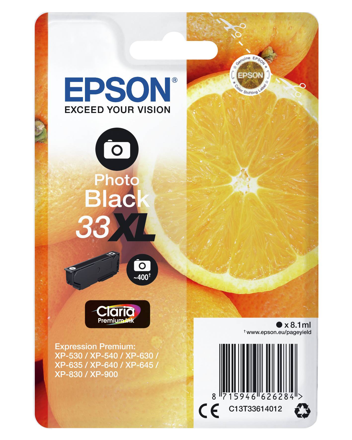 Epson Druckerpatrone T3361, 33XL Original Foto Schwarz C13T33614012