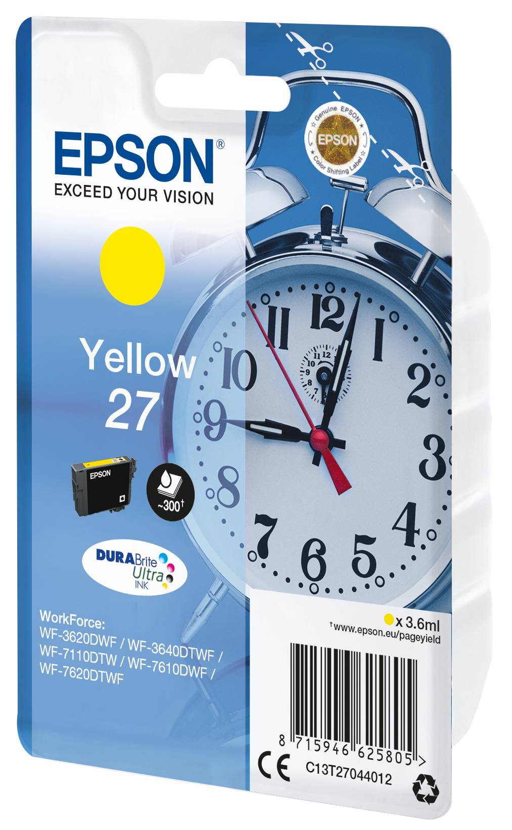 Epson Druckerpatrone 27 Original Gelb C 13 T 27044012