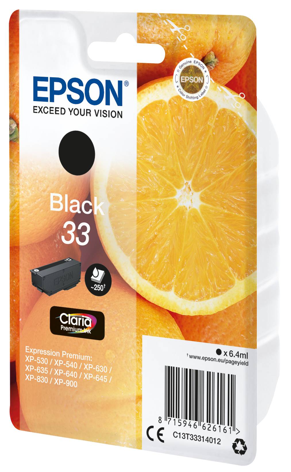 Epson Druckerpatrone T3331, 33 Original Schwarz C13T33314012