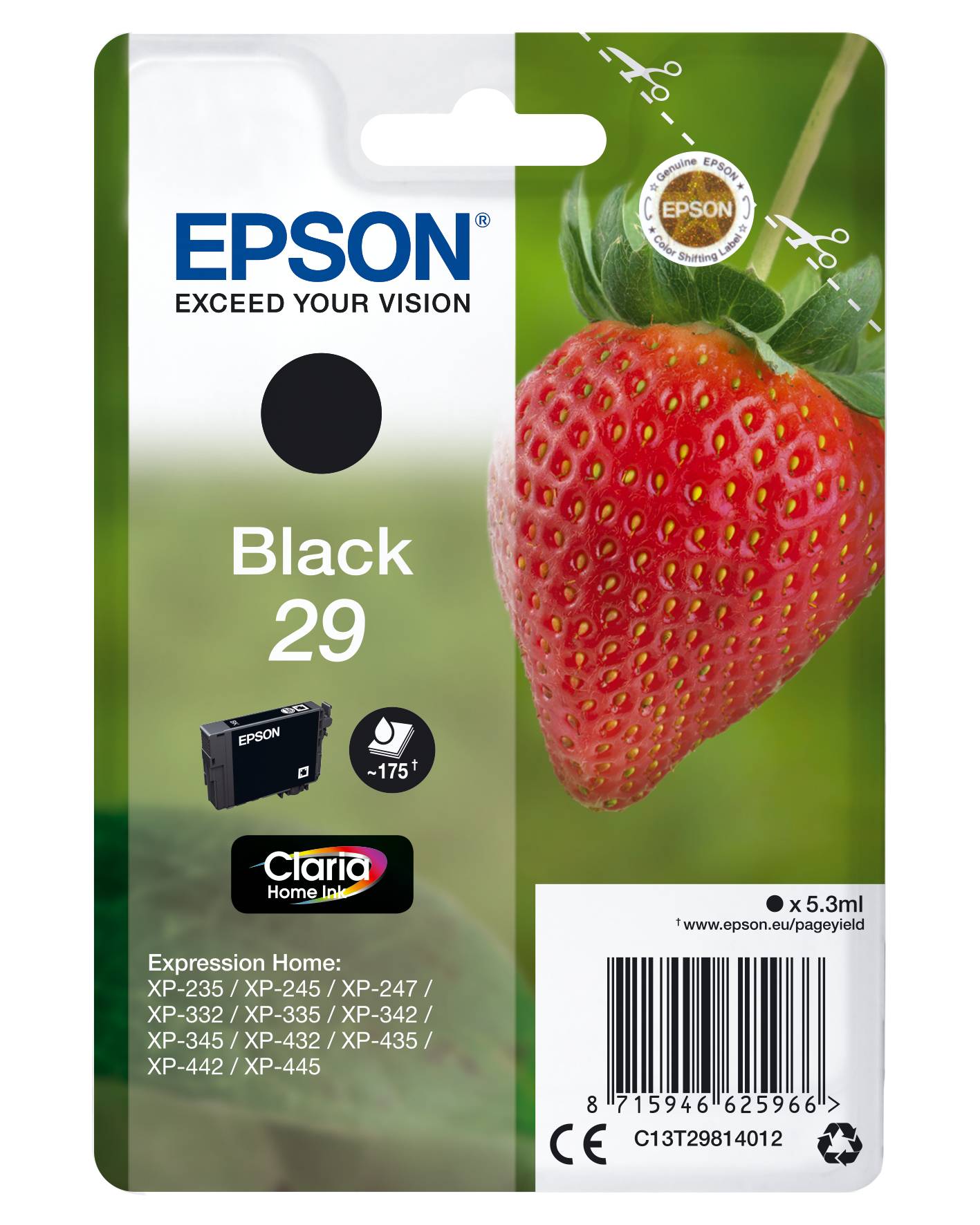 Epson Druckerpatrone T2981, 29 Original Schwarz C13T29814012