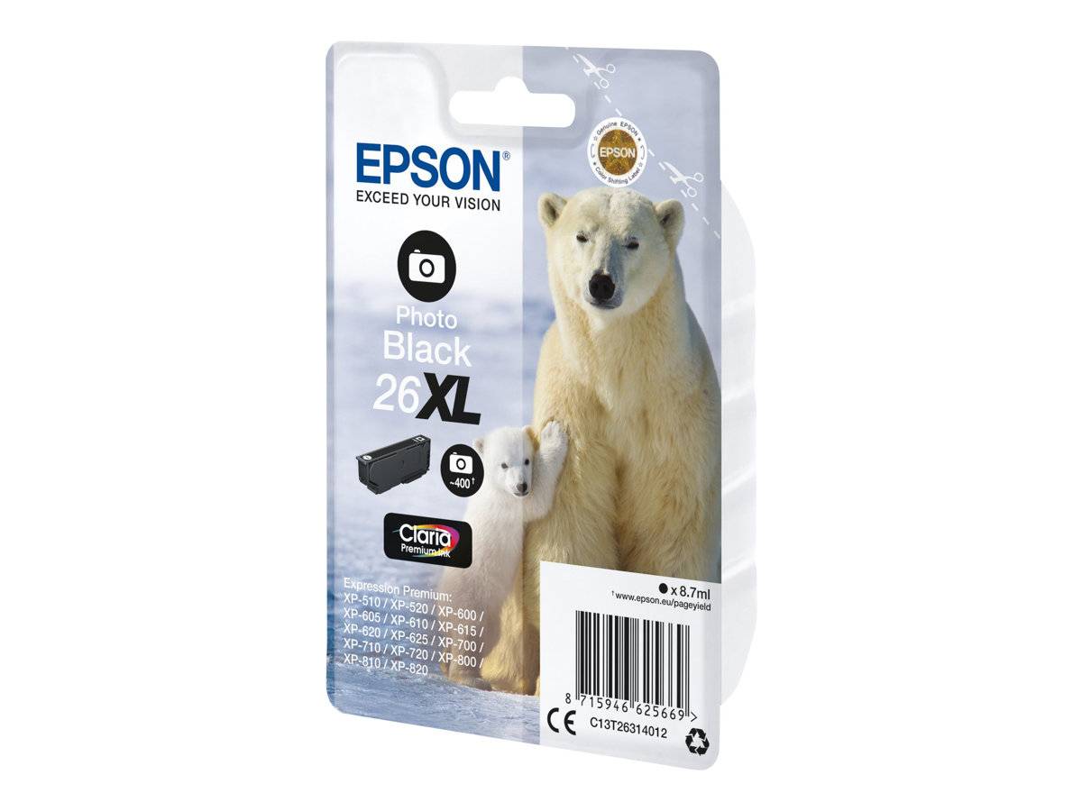Epson Druckerpatrone T2631, 26XL Original Foto Schwarz C13T26314012