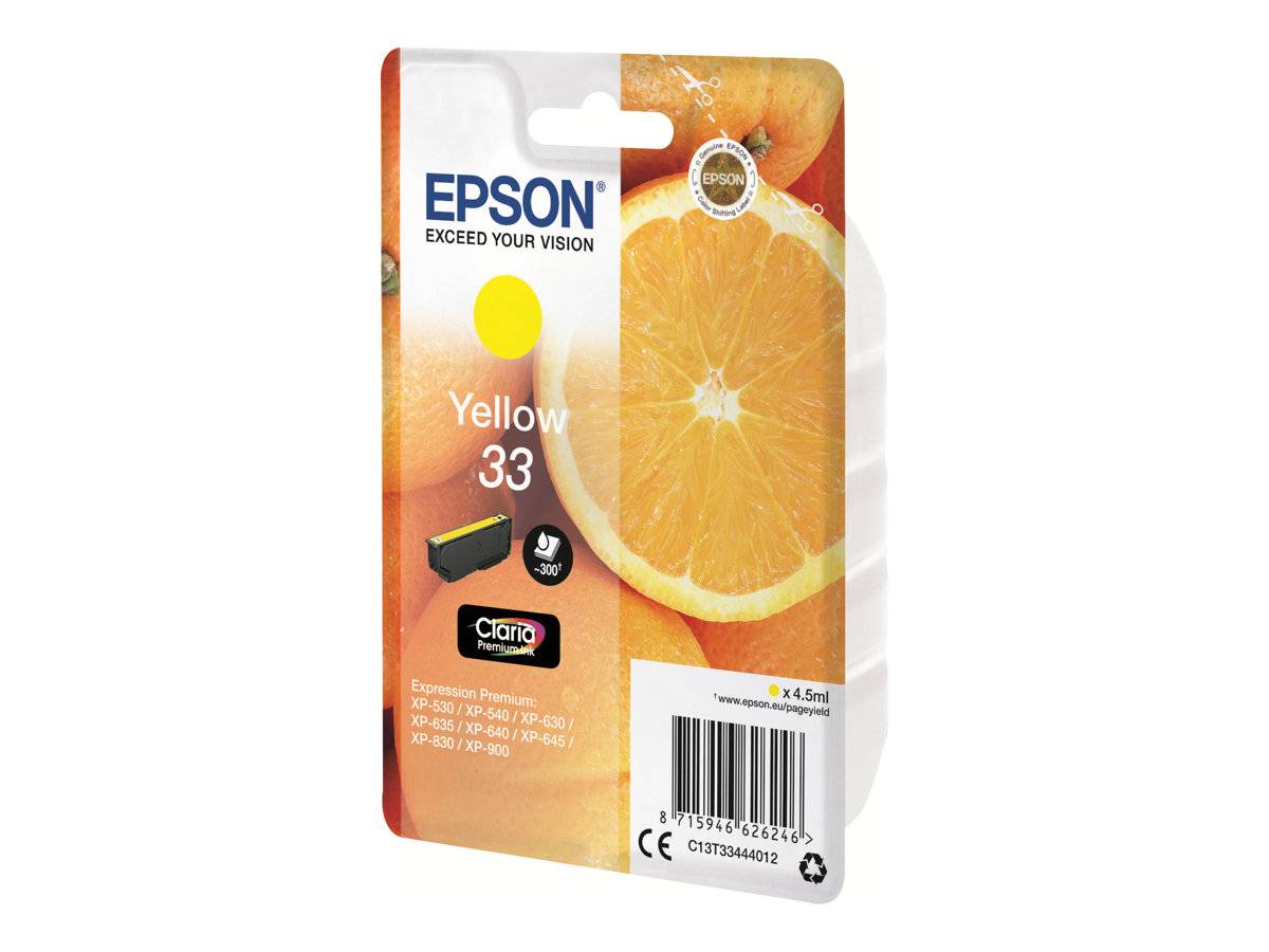 Epson Druckerpatrone T3344, 33 Original Gelb C13T33444012