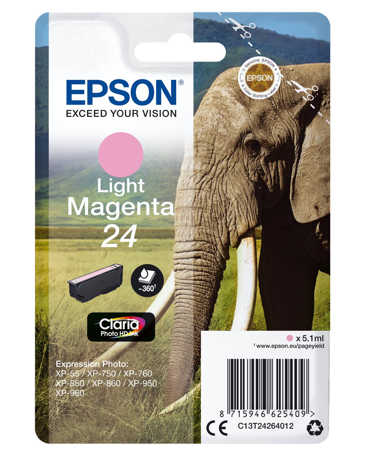 Epson Druckerpatrone T2426, 24 Original Hell Magenta C13T24264012