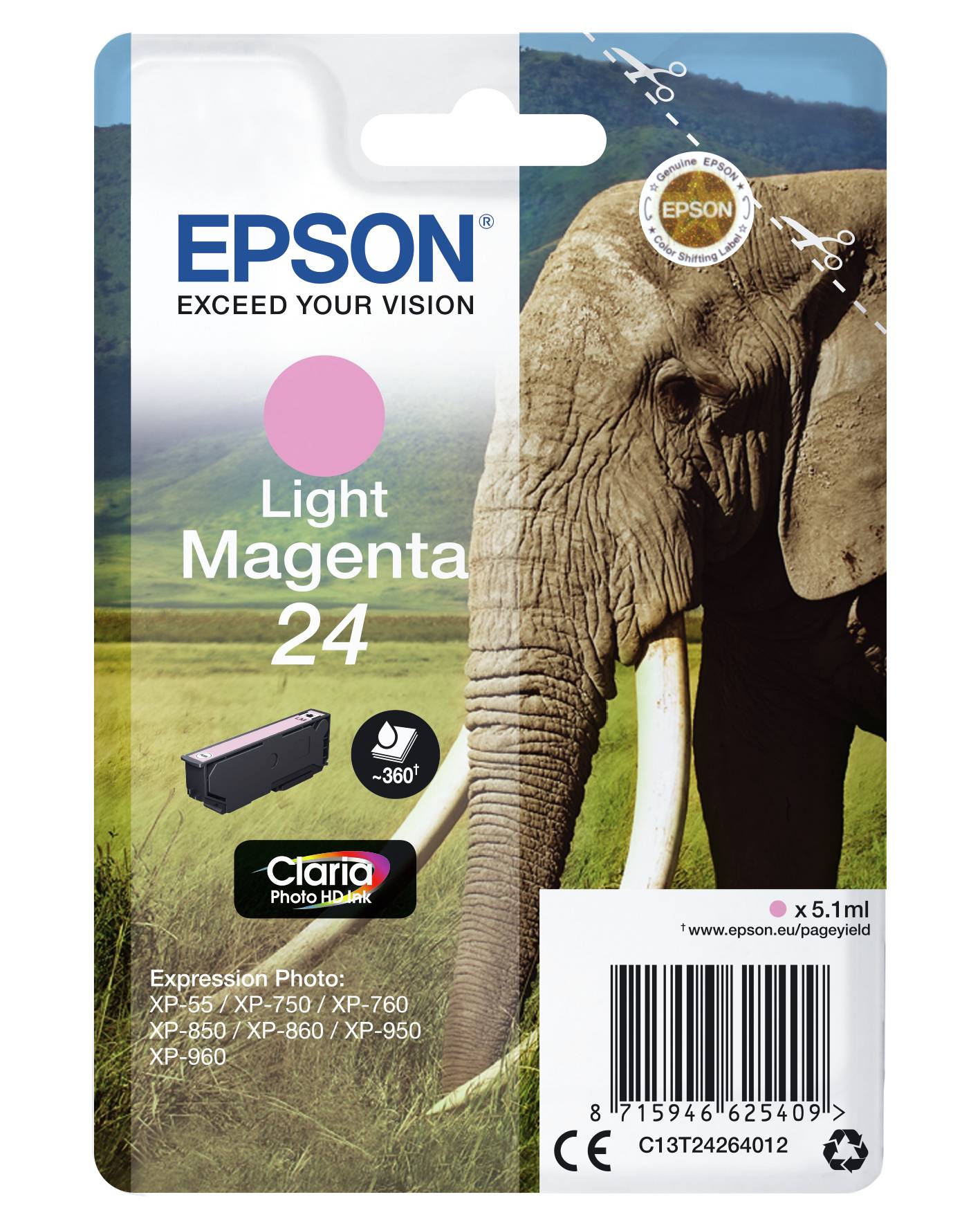 Epson Druckerpatrone T2426, 24 Original Hell Magenta C13T24264012
