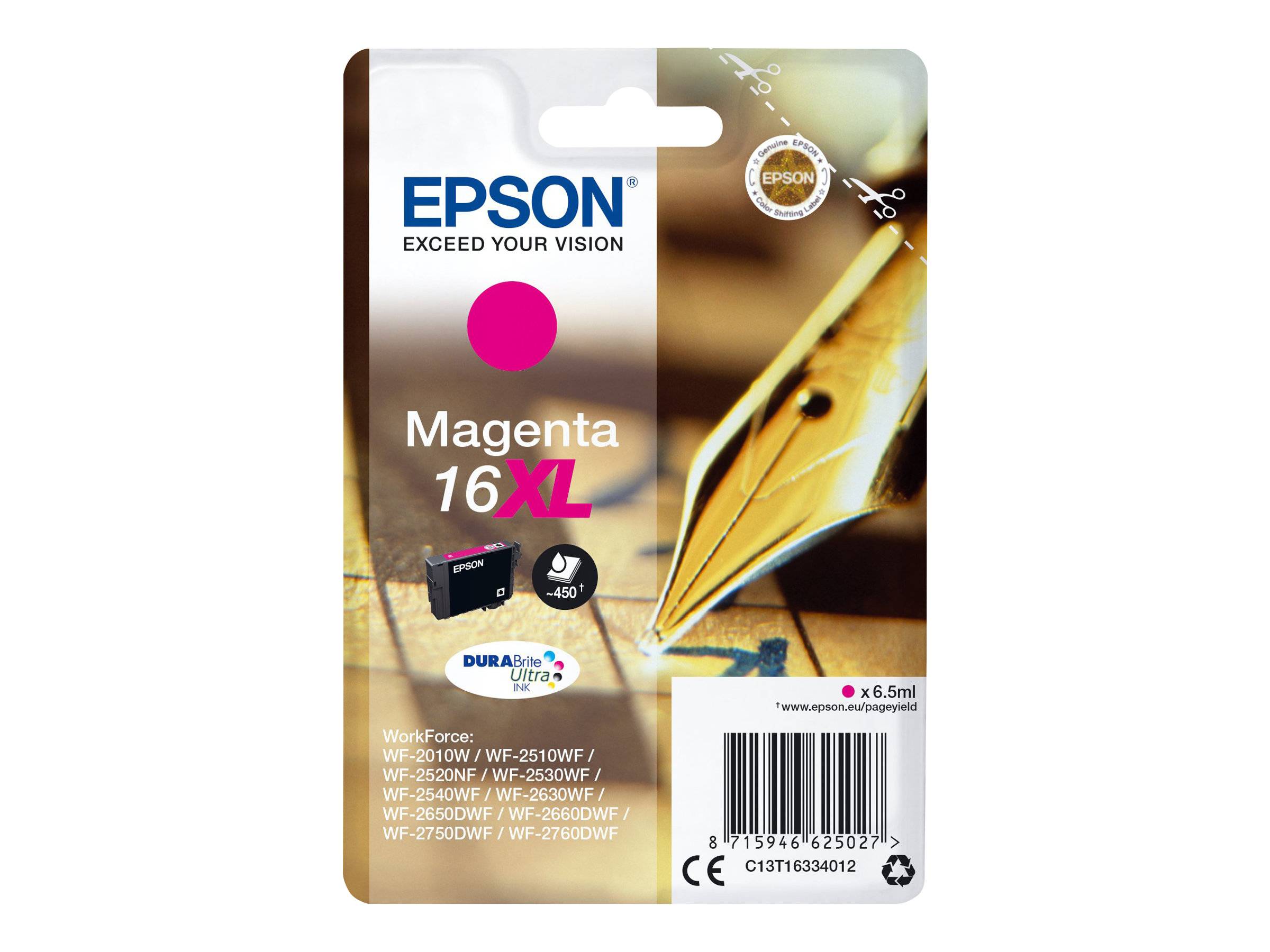 Epson Druckerpatrone T1633, 16XL Original Magenta C13T16334012