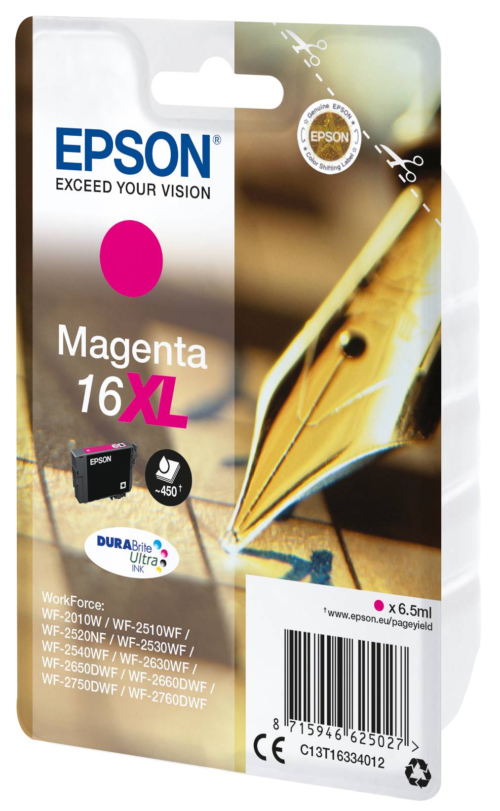 Epson Druckerpatrone T1633, 16XL Original Magenta C13T16334012