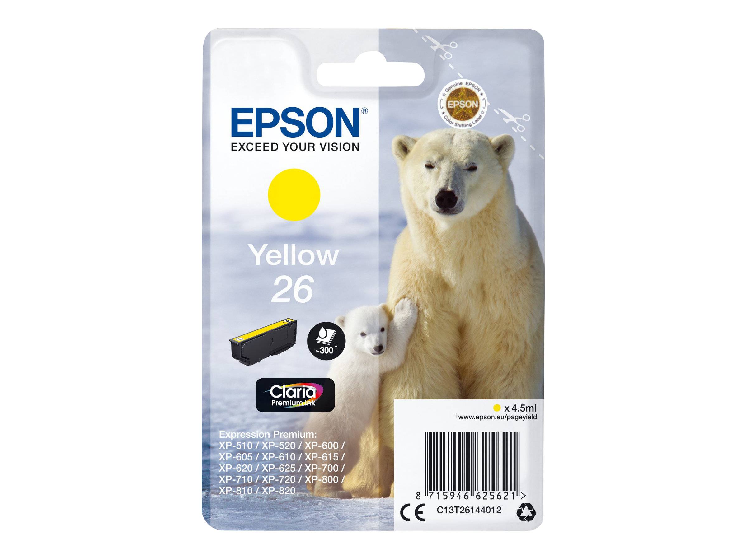 Epson Druckerpatrone T2614, 26 Original Gelb C13T26144012
