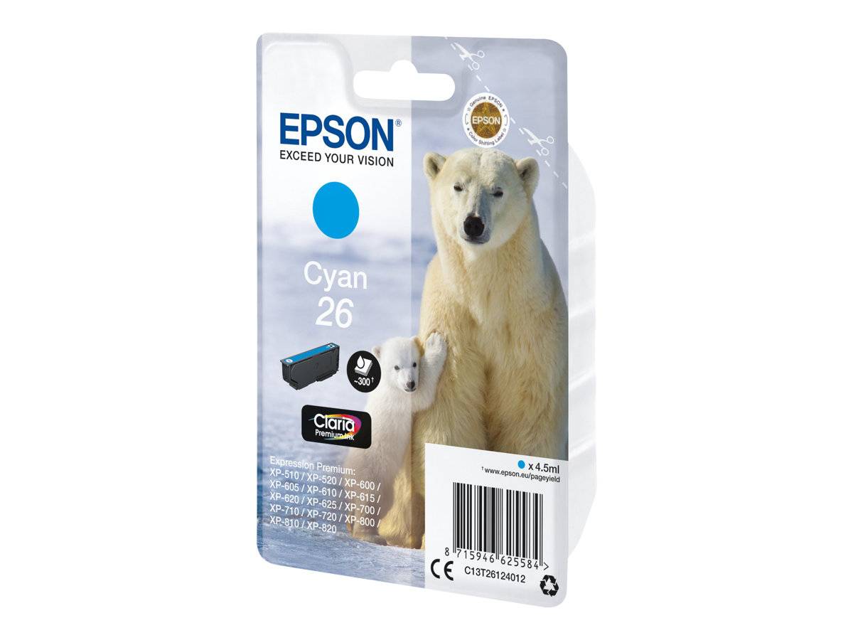 Epson Druckerpatrone T2612, 26 Original Cyan C13T26124012
