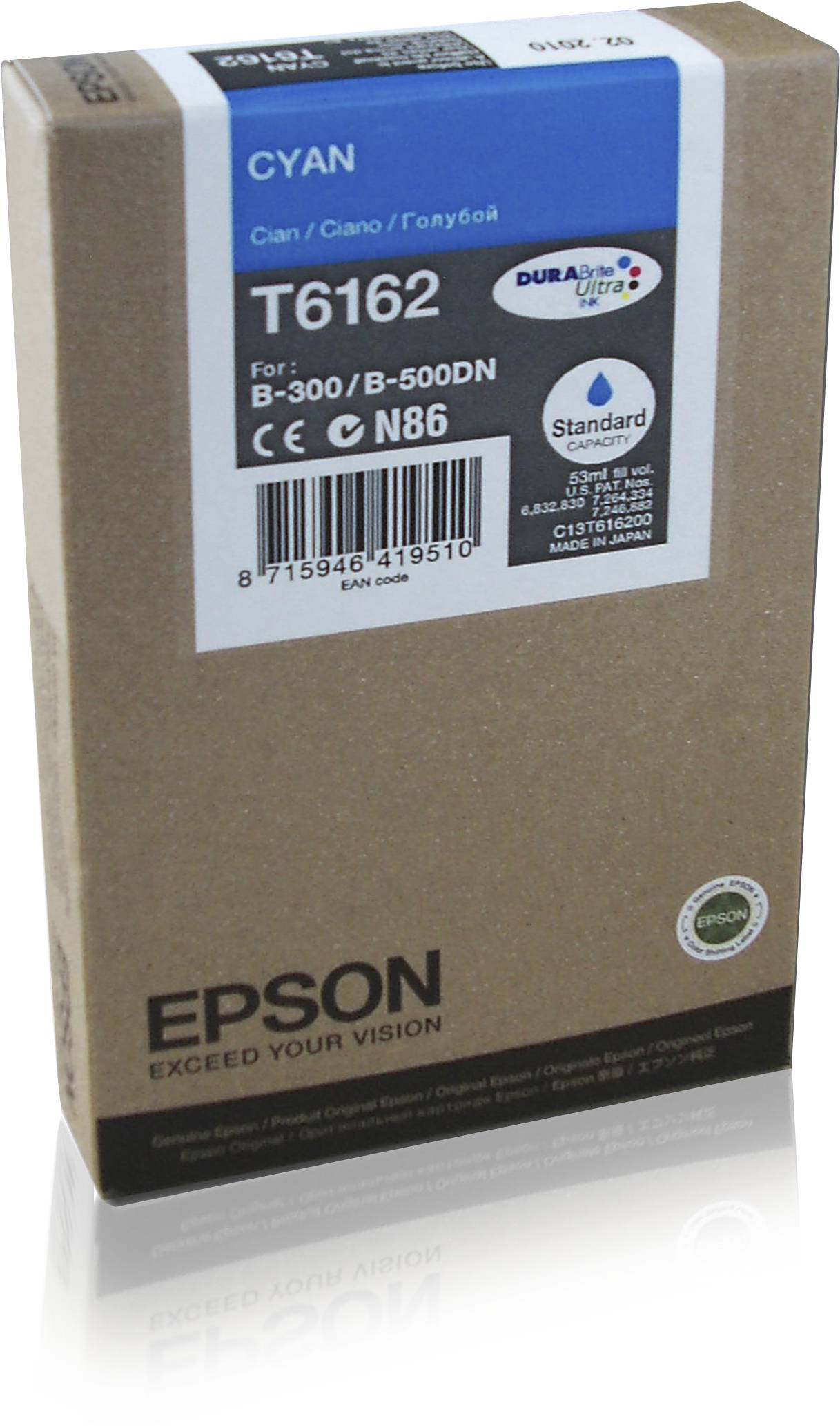 Epson T6162 - 53 ml - Cyan - original - Tintenpatrone - für B 300 - 310N - 500DN