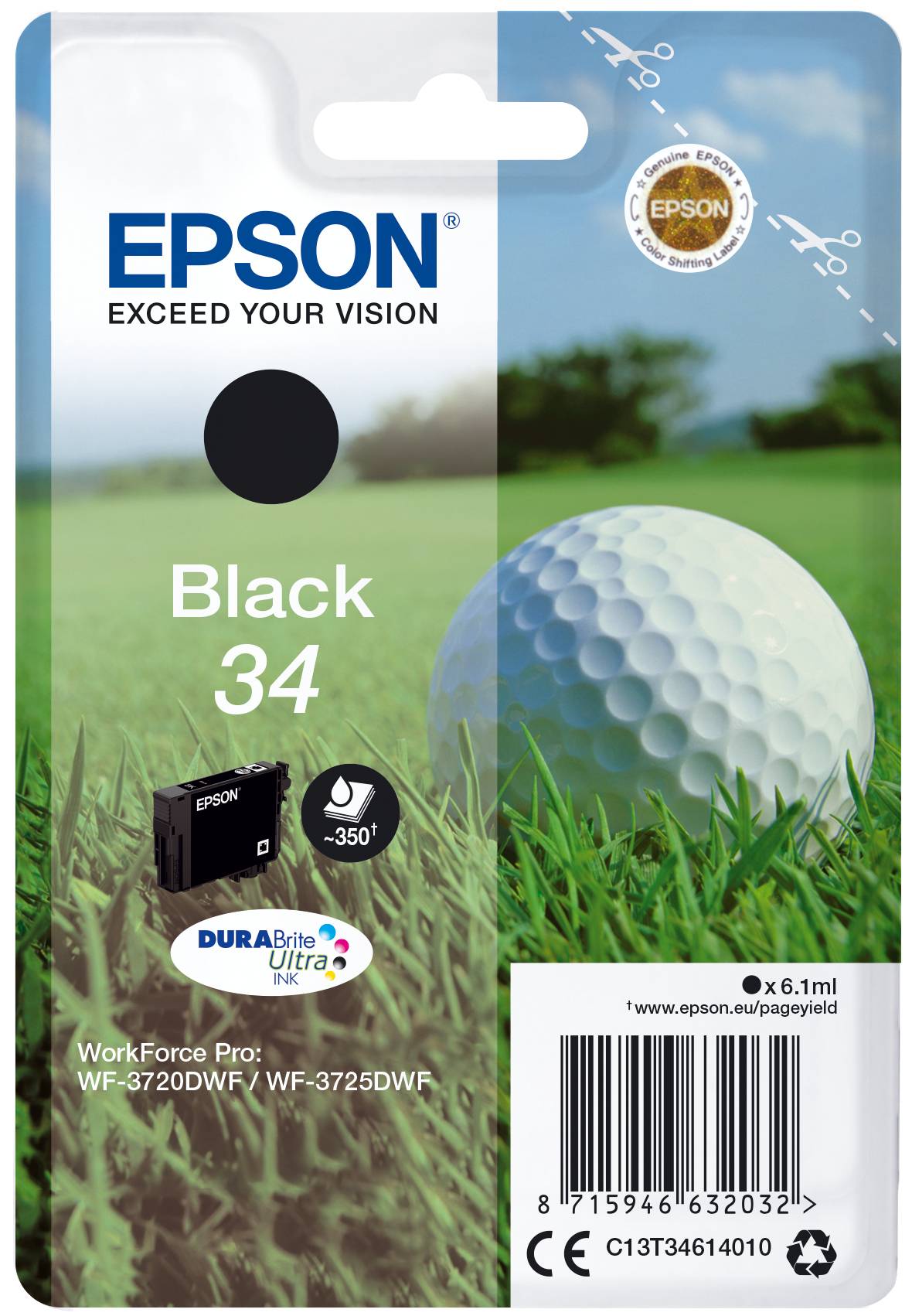Epson Druckerpatrone T3461, 34 Original Schwarz C13T34614010