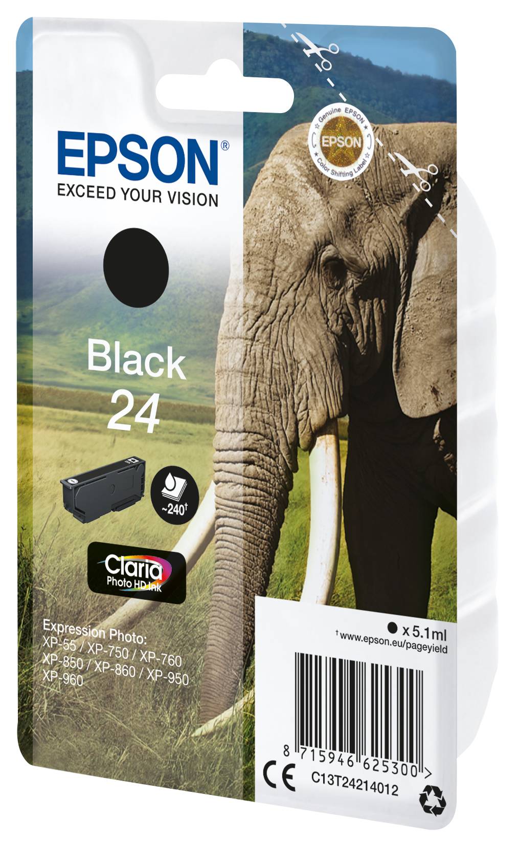 Epson Druckerpatrone T2421, 24 Original Schwarz C13T24214012