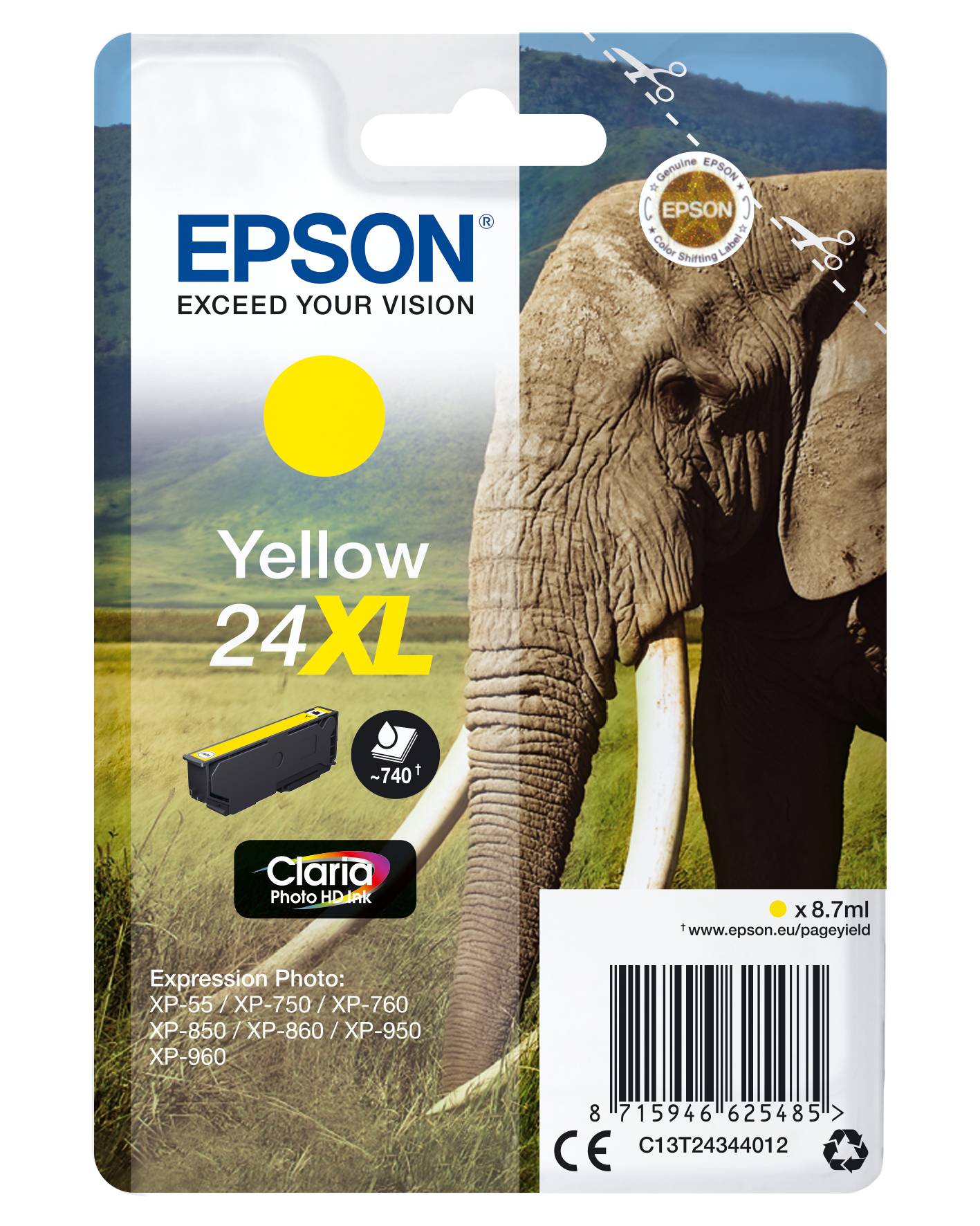 Epson Druckerpatrone T2434, 24XL Original Gelb C13T24344012