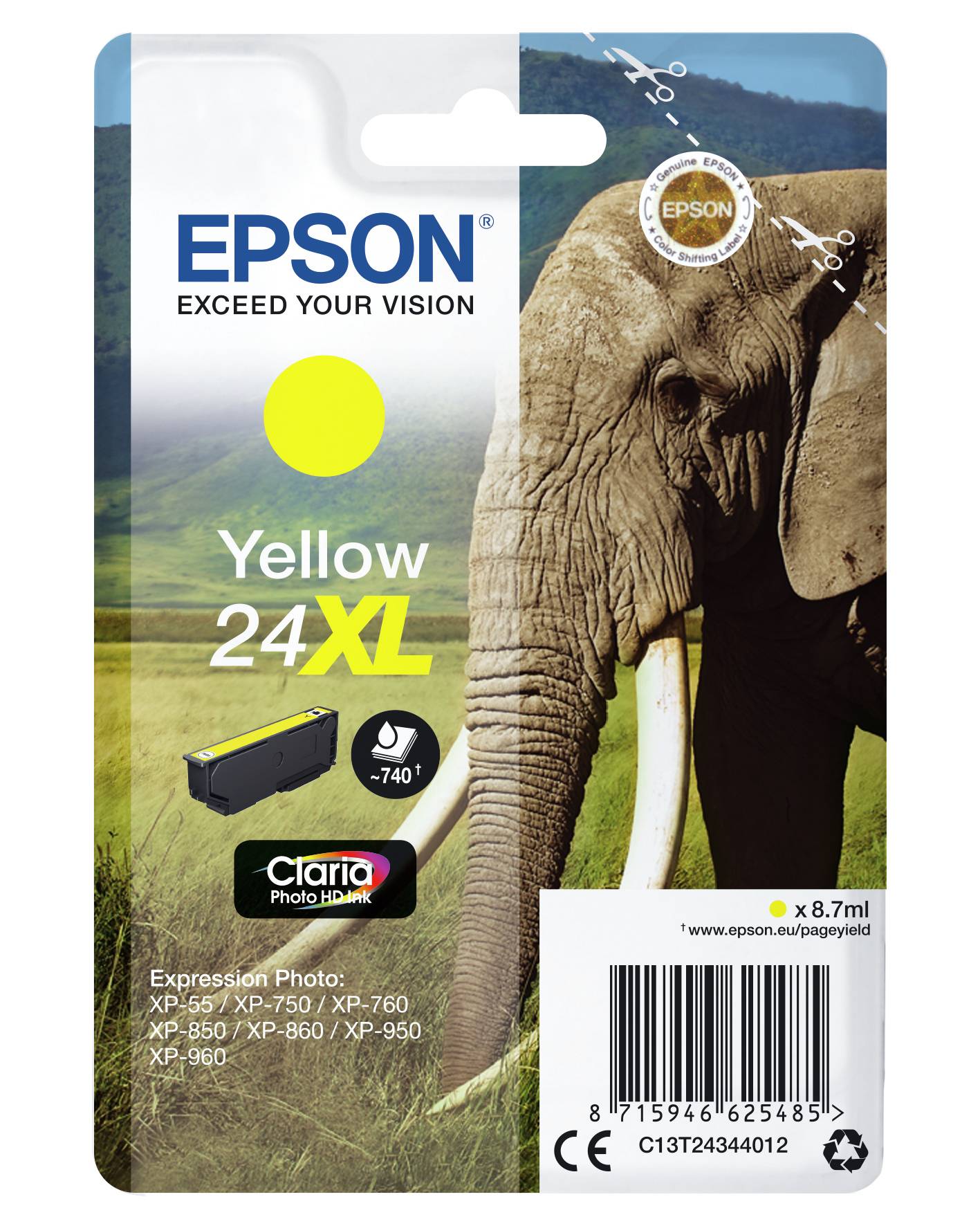 Epson Druckerpatrone T2434, 24XL Original Gelb C13T24344012