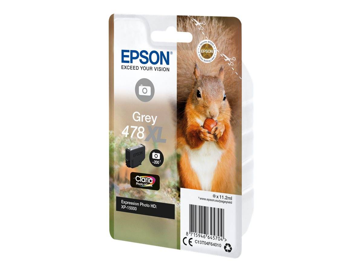 Epson Druckerpatrone T04F6, 478XL Original Grau C13T04F64010