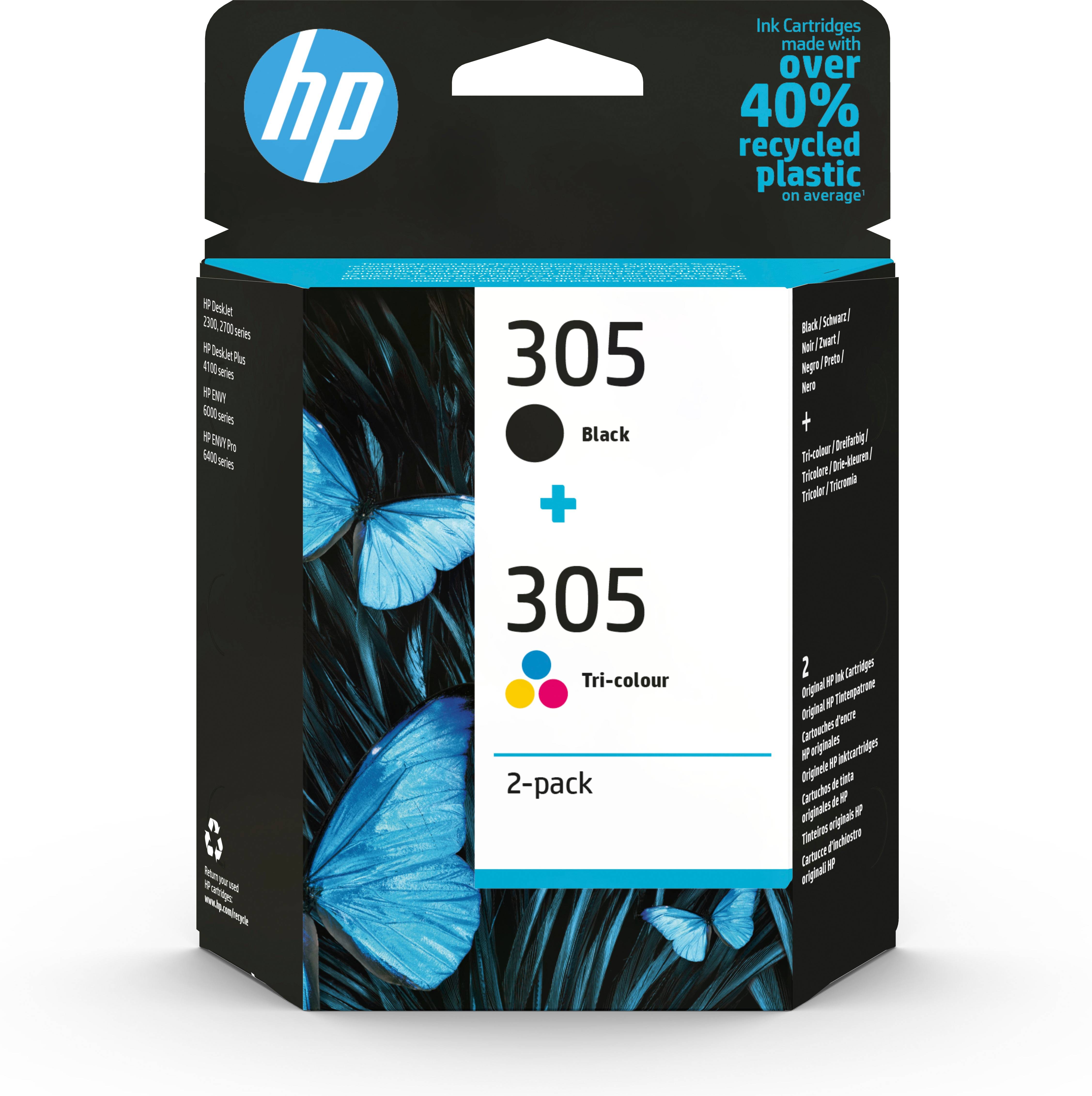 HP 305 - 2er-Pack - Schwarz, Farbe (Cyan, Magenta, Gelb)