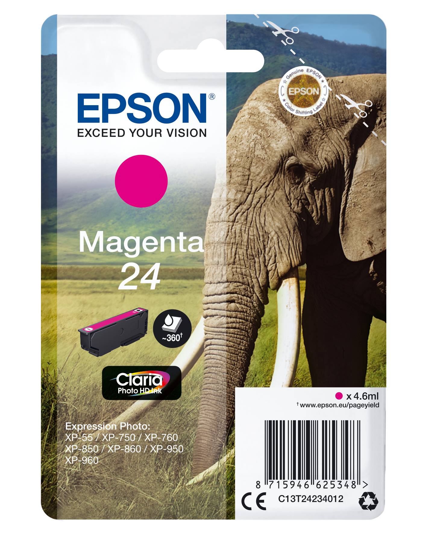 Epson Druckerpatrone T2423, 24 Original Magenta C13T24234012