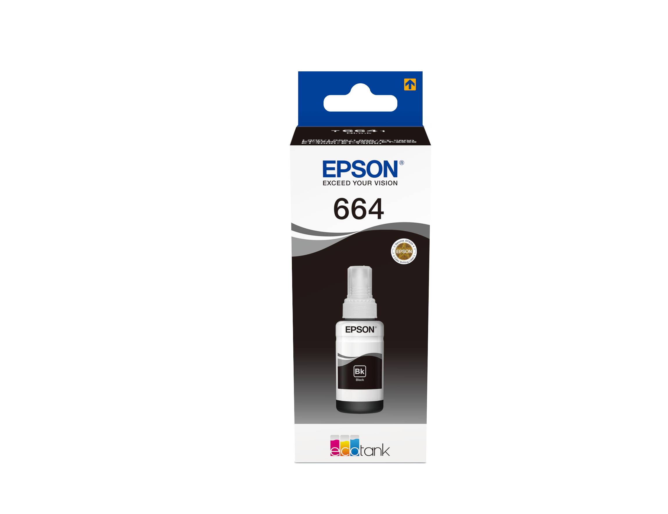 Epson C13T66414010 664 EcoTank Nachfülltinte Original Epson Schwarz 70 ml
