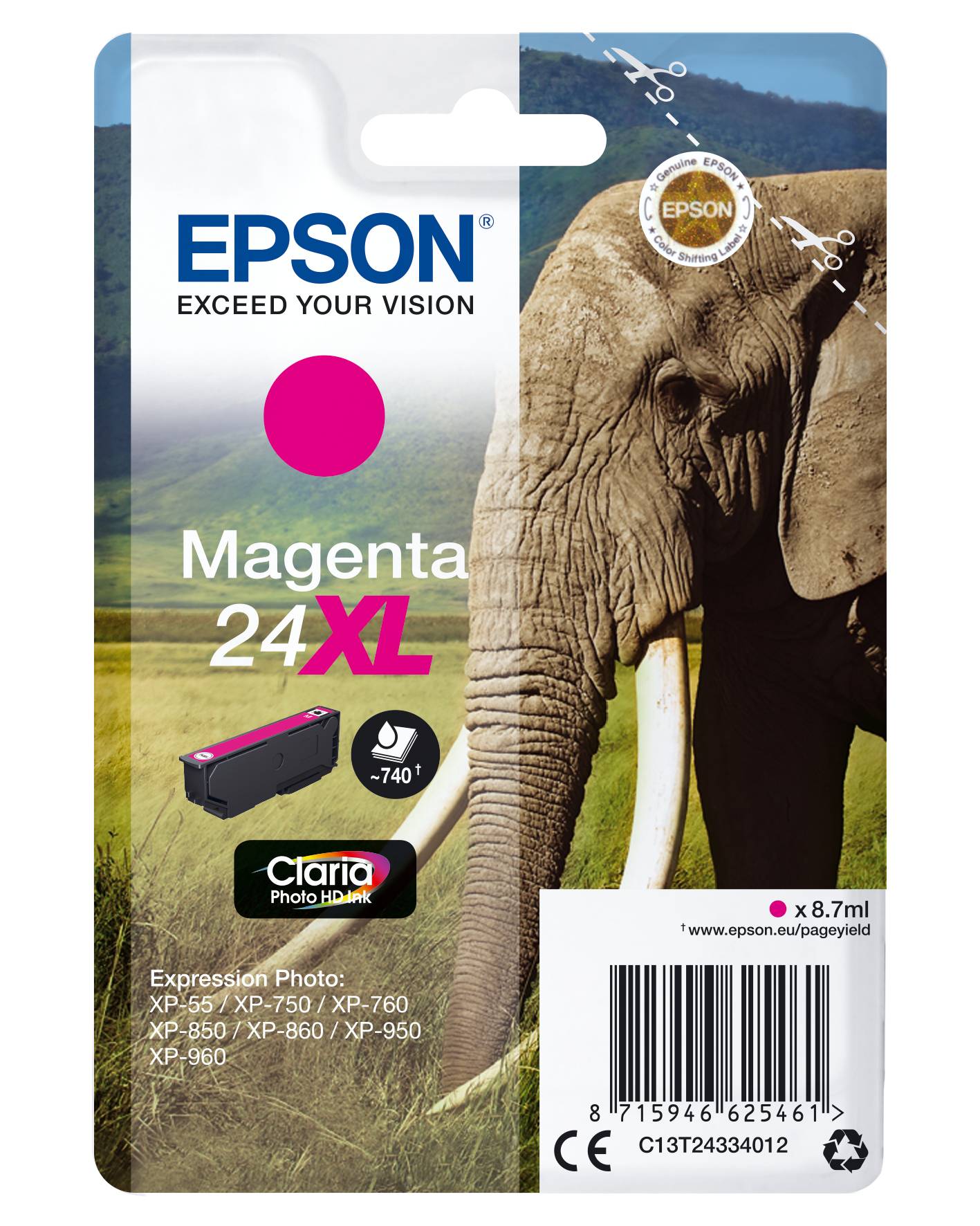 Epson Druckerpatrone T2433, 24XL Original Magenta C13T24334012