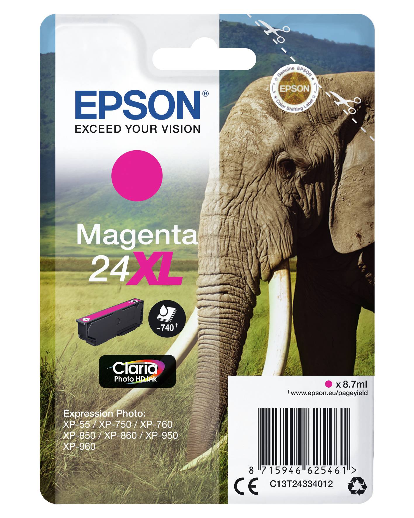 Epson Druckerpatrone T2433, 24XL Original Magenta C13T24334012