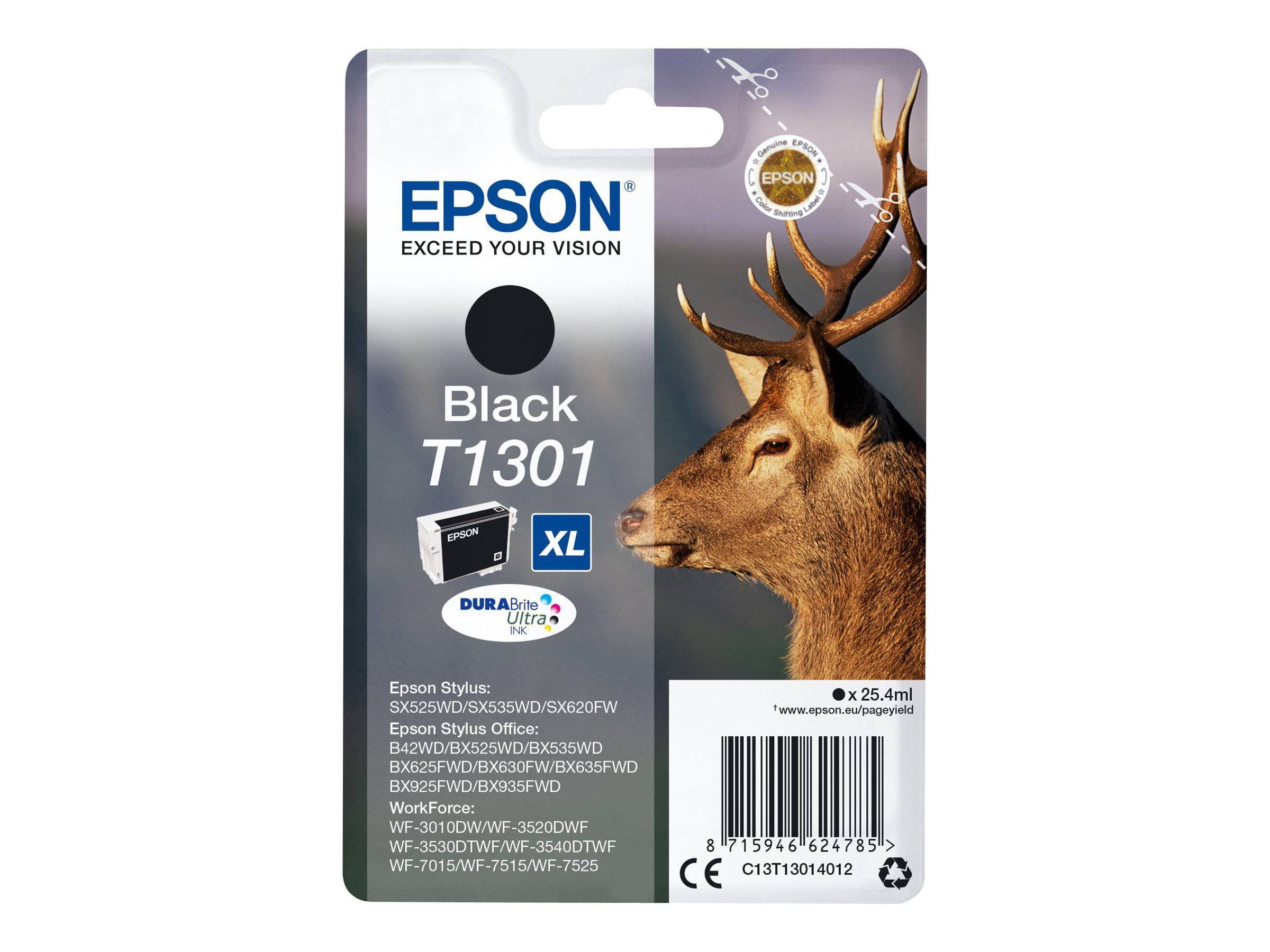 Epson Druckerpatrone T1301 Original Schwarz C13T13014012