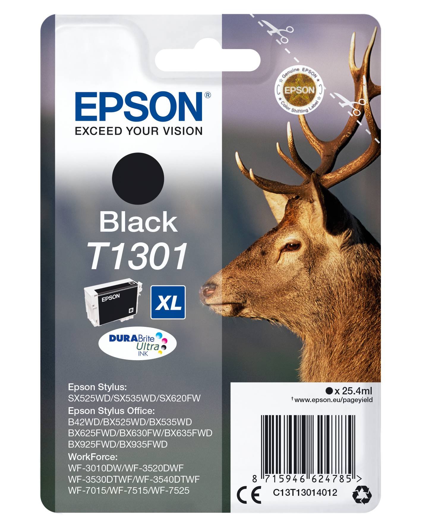 Epson Druckerpatrone T1301 Original Schwarz C13T13014012