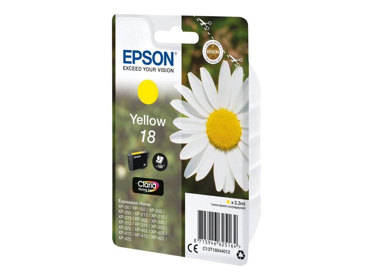 Epson Druckerpatrone T1804, 18 Original Gelb C13T18044012