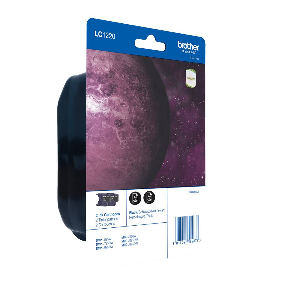 Brother Druckerpatrone LC-1220BK Original 2er-Pack Schwarz LC1220BKBP2DR
